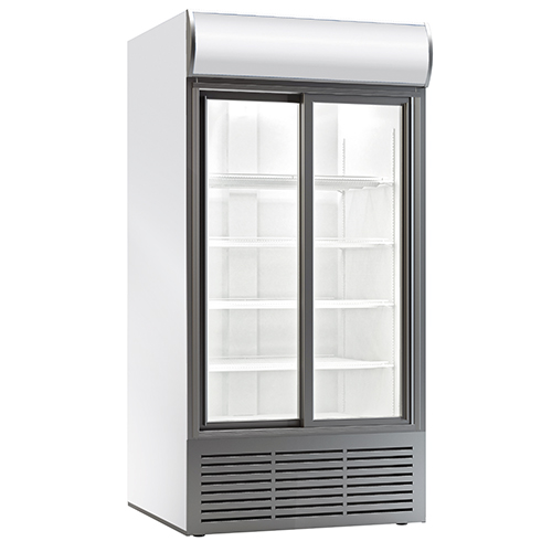 Double door visi cooler with canopy 0 / +10 ° C, 1068 l