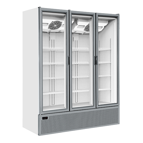 Triple door visicooler with canopy and hinged glass doors 0/ +10 ° C
