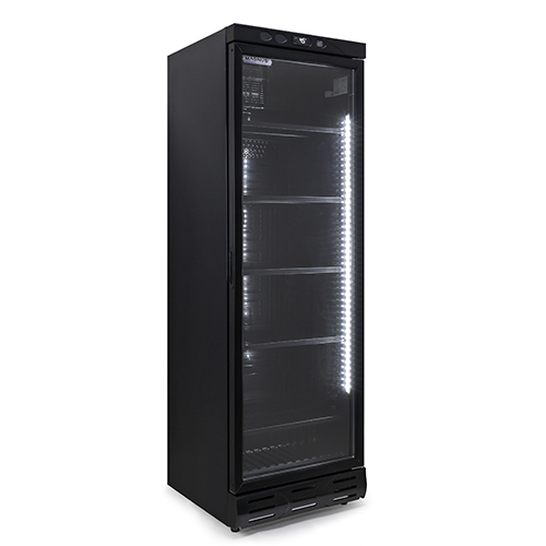Armario frigorífico expositor 0/+10ºC, 382 l - Negro