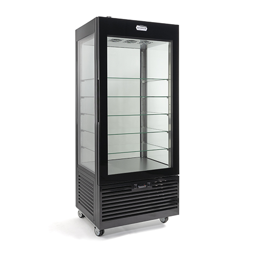 Armario frigorífico panorámico, 480 l - Negro