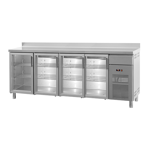 Bar refrigerated counter with 4 glass doors, 449 l