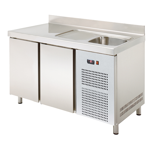 Refrigerated counter with sink (350x360x150 mm), 255 l