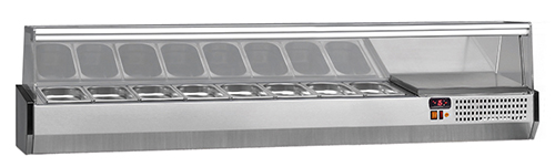 Refrigerated tray container display, 10x GN1/4