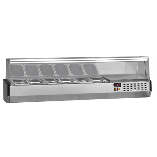 Refrigerated tray container display, 6x GN1/4