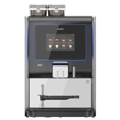 Máquina automática de café em grão com 1 depósito para produtos instantâneos e 2 moinhos