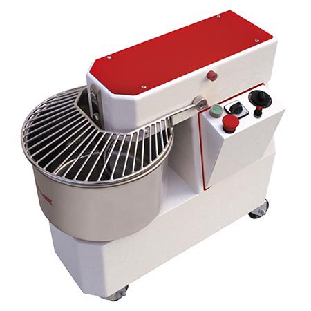 Dough spiral mixer with rising top, extractible bowl and variable speed, 17 l / 12 kg