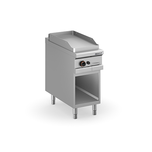 Gas fry-top, smooth plate 380x720 mm, free standing
