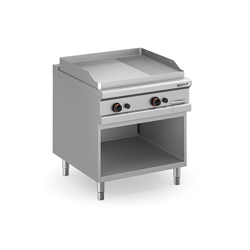 Gas fry-top with mixed plate 780x720 mm, free standing