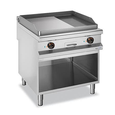 Electric fry-top with mixed plate 780x720 mm, free standing