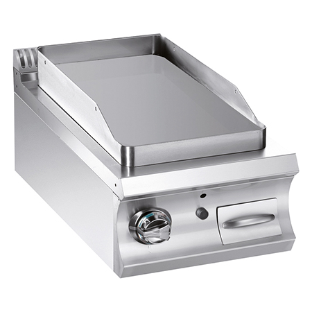 Gas fry-top with chromed smooth plate 380x720 mm, TOP