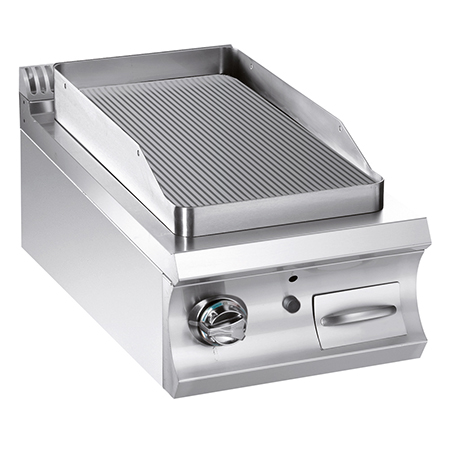 Gas fry-top with grooved plate 380x720 mm, TOP