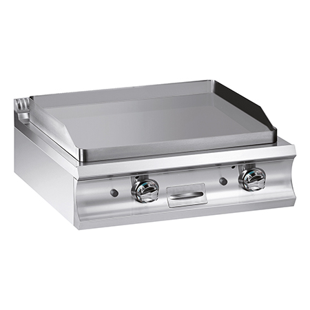 Gas fry-top with chromed smooth plate 780x720 mm, TOP