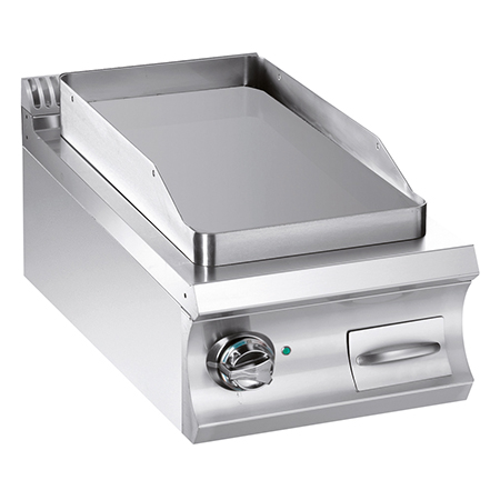 Electric fry-top with chromed smooth plate 380x720 mm, TOP