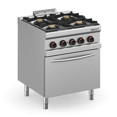 4 Burners gas stove + electric oven