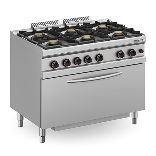 6 Burners gas stove + maxi gas oven
