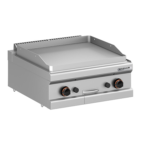 Gas fry-top, smooth plate 650x570 mm, countertop