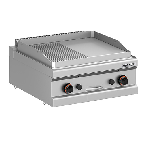 Gas fry-top with mixed plate 650x570 mm, countertop