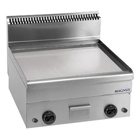 Gas fry-top with chromed smooth plate 600x510 mm, countertop
