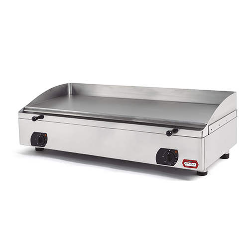Polished steel electric griddle plate, 955x400 mm