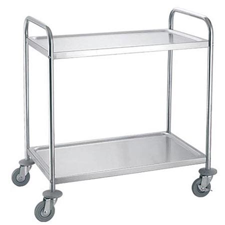Stainless steel utility cart, 2 shelves