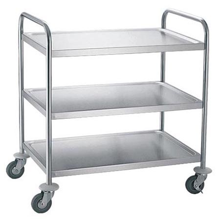 Stainless steel utility cart, 3 shelves