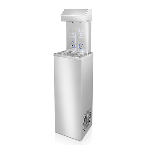 Automatic drinking fountain in stainless steel, with sensor