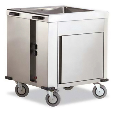 Bain-marie trolley with heated reserve, 2 GN1/1