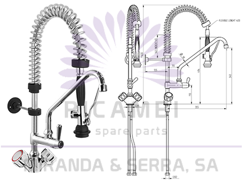 Misturadora de bancada monofuro com bica e duche compacta MB1BD XS-P